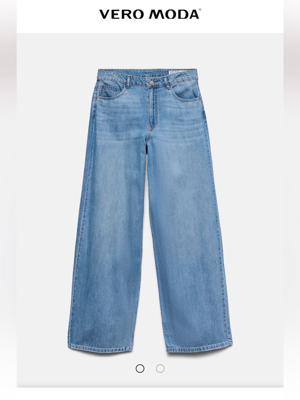 NWT Vero MODA VMTESSA Wide-Leg High-Rise Jeans. Size 27/30. Light Blue Denim